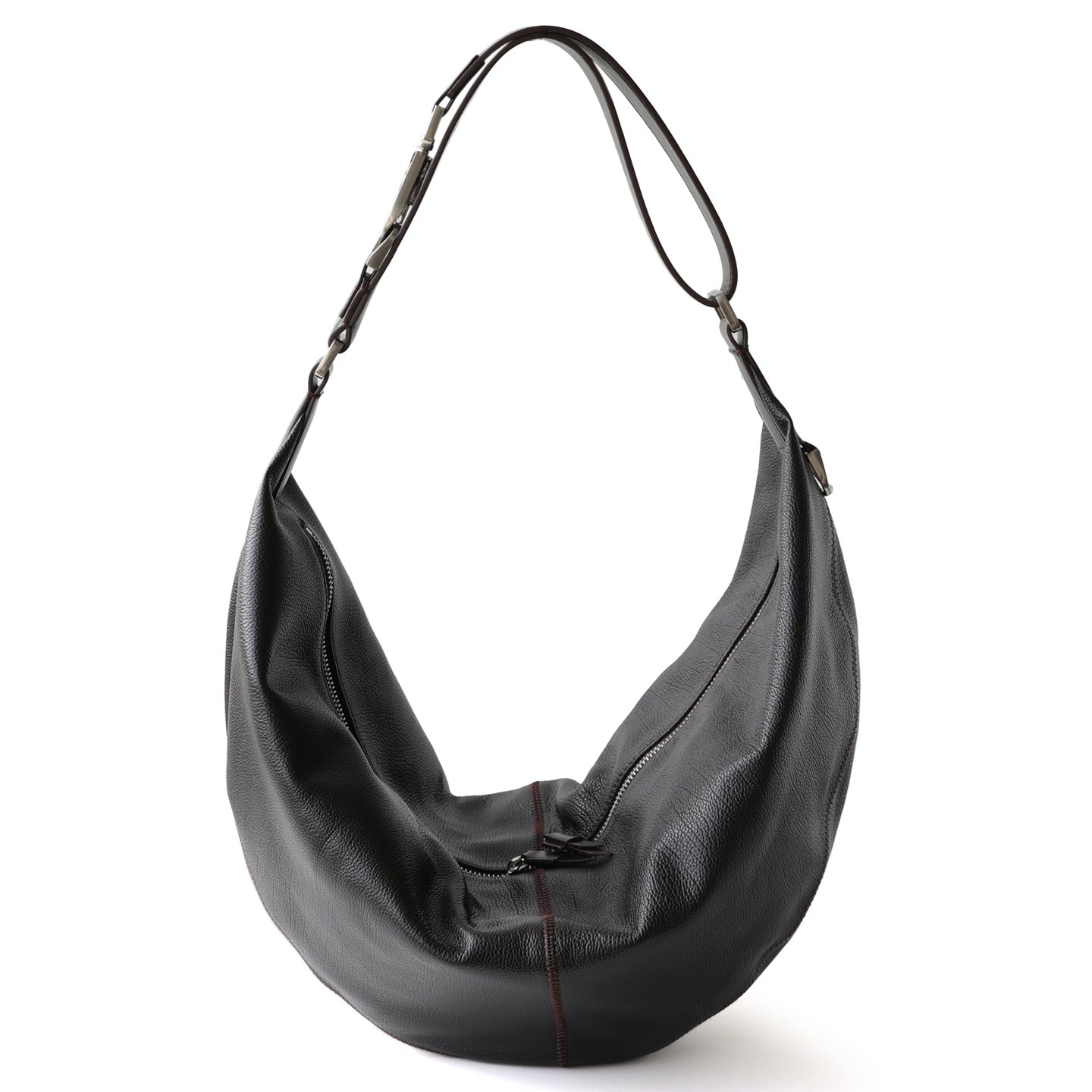 First Layer Leather Croissant Retro Old Money Style Large Capacity Underarm Bag