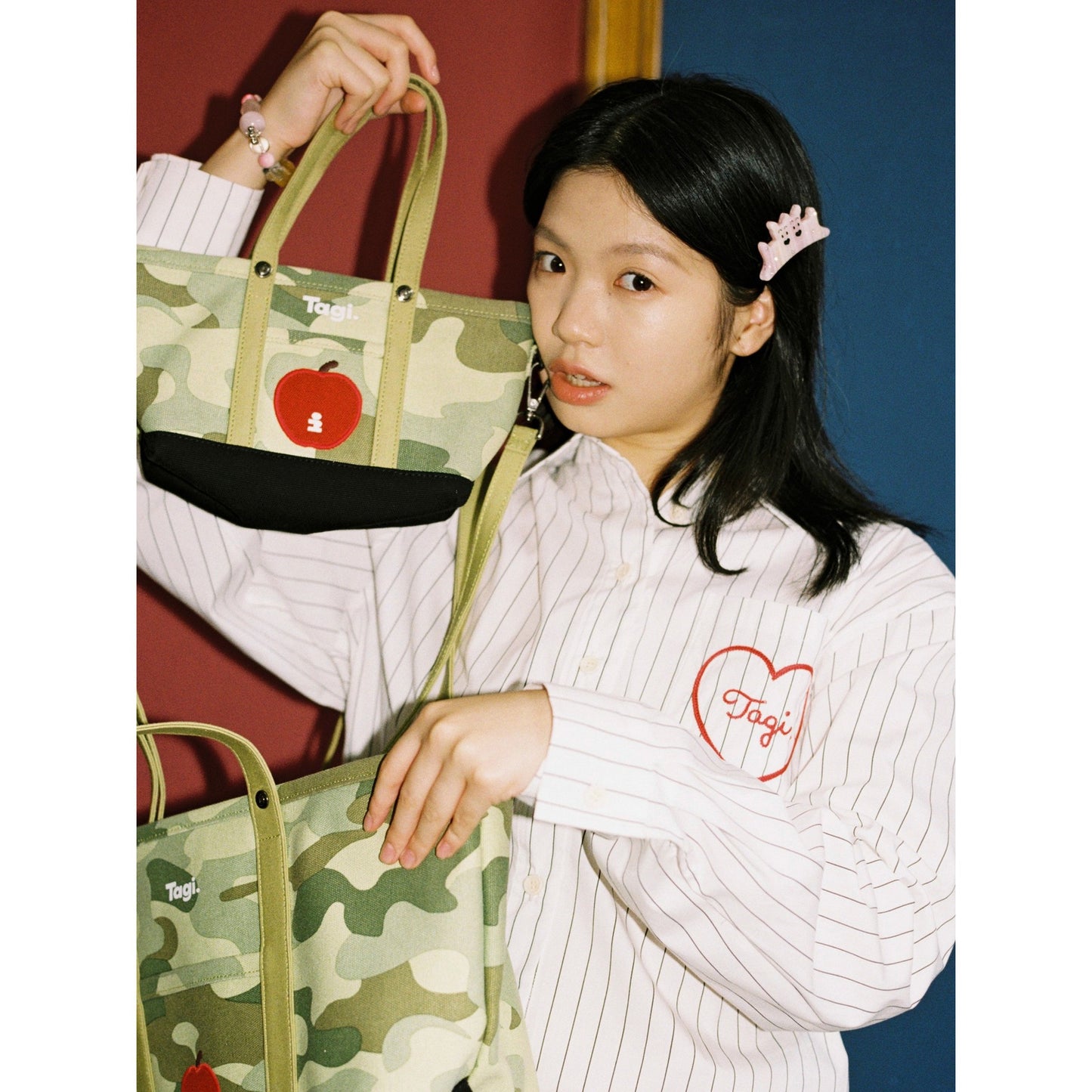 Imagine Apple Color Matching Canvas Portable Tote Bag
