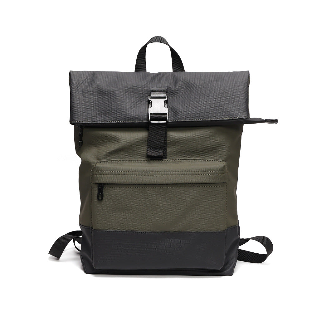 Men's Stitching Fashion Large Capacity Computer Waterproof Leisure Backpack