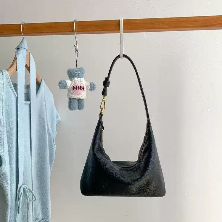 Women's Simple Stylish Litchi Pattern Underarm Soft Leather Women's Handbag