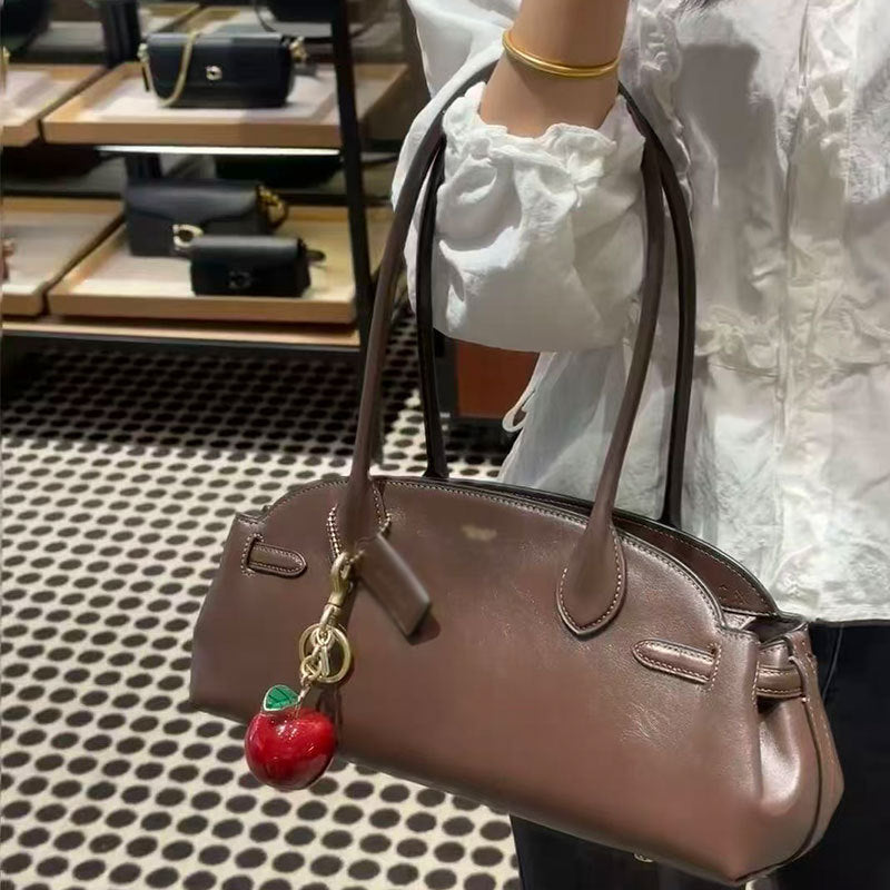 Oil Wax Portable Baguette Commuter Fashion Underarm Bag