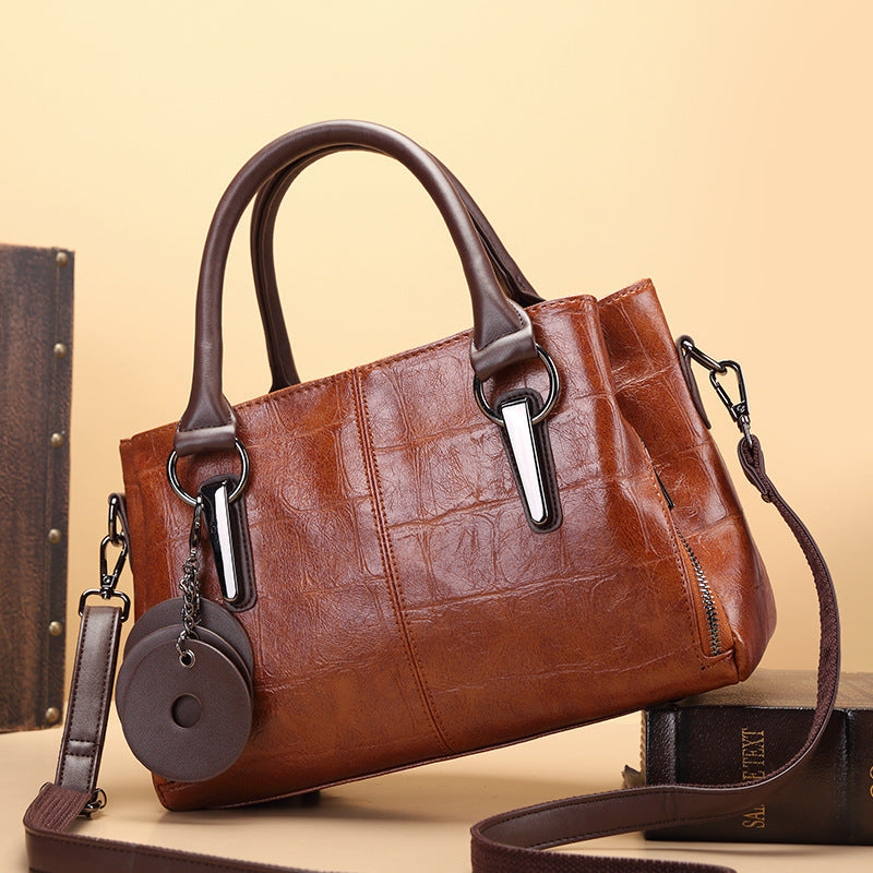 Women's Retro Contrast Color Personality Large Capacity Women's Handbag