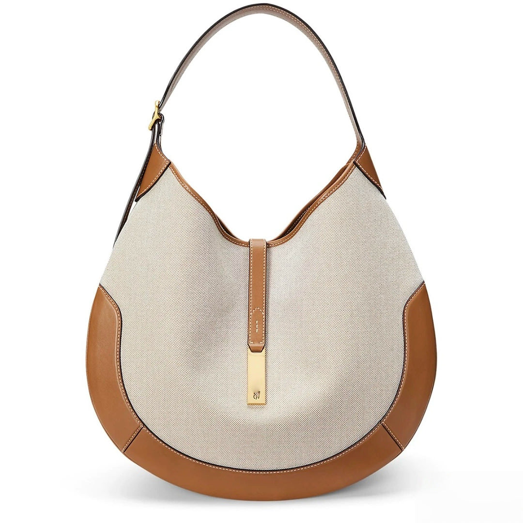 Stitching Leather Lazy Old Money Style Tote Bag
