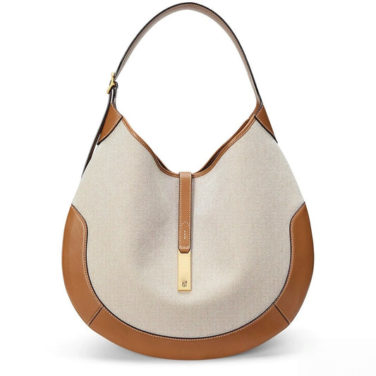 Stitching Leather Lazy Old Money Style Tote Bag