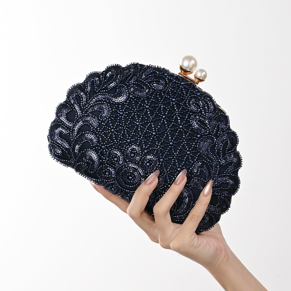 Party Hand Pearl Embroidery Sequined Beaded Banquet Women's Handbag