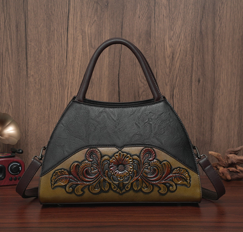 Women's Fashion Portable Trendy Mom Retro Easy Matching Large Women's Shoulder Bag