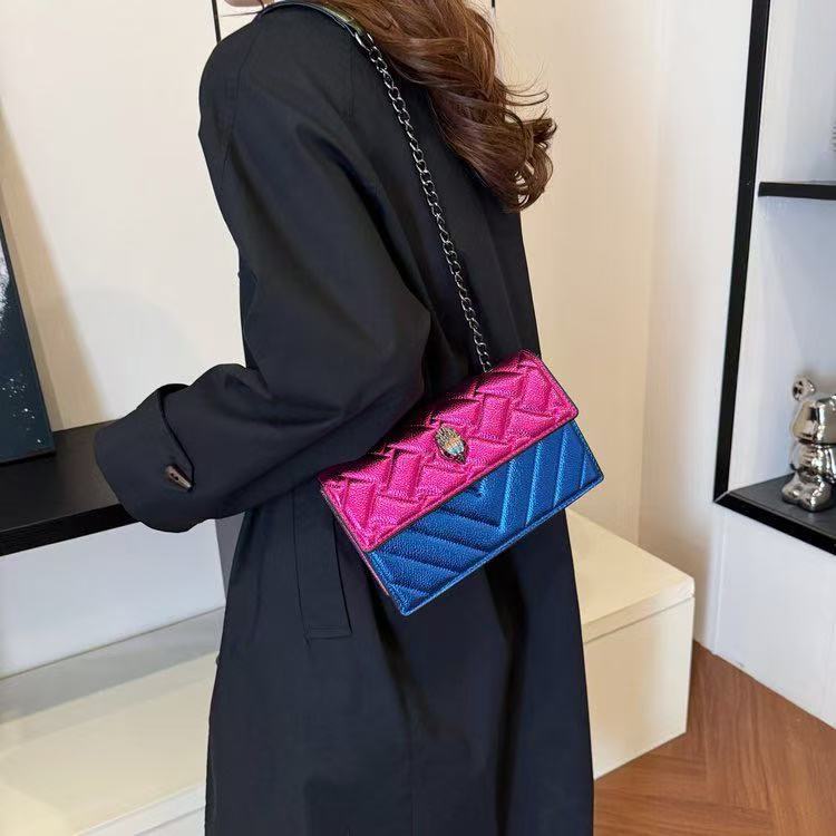 Women's Eagle Head Pouch Chain Contrast Color Bags