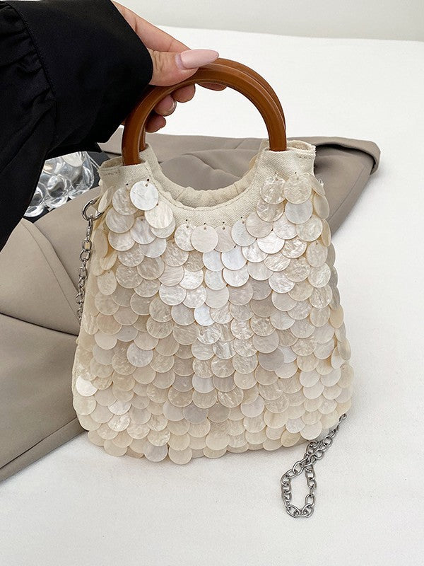 Glamorous High-grade Handmade Sequined Fairy Niche Bucket Bag