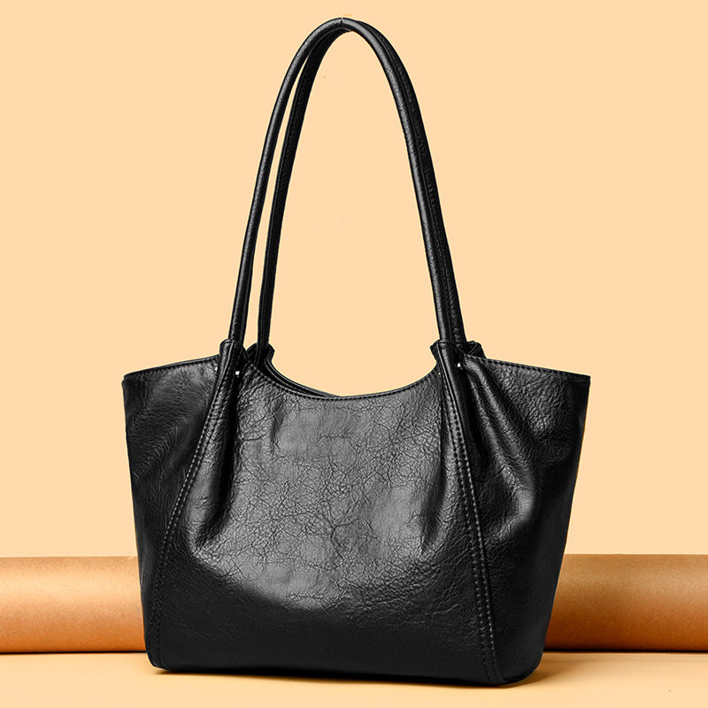 Women's Korean Fashion Large Capacity Commuter Simple Soft Shoulder Bags