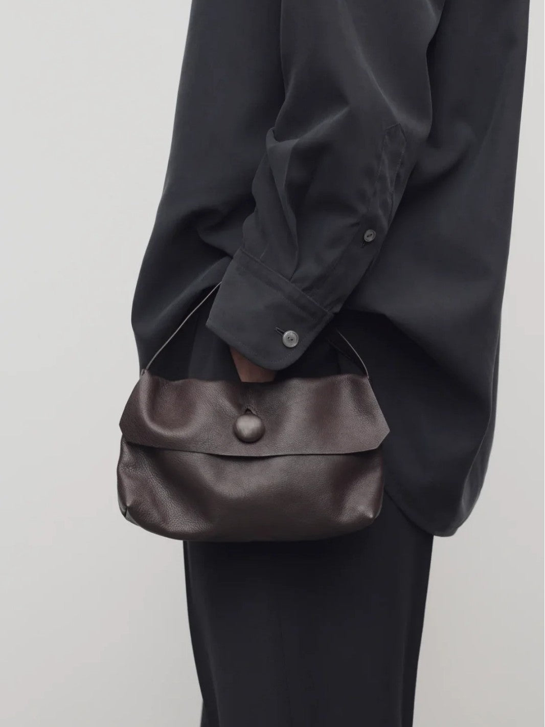 Sheepskin Cashmere Suede Button Minimalist Simple Women's Handbag