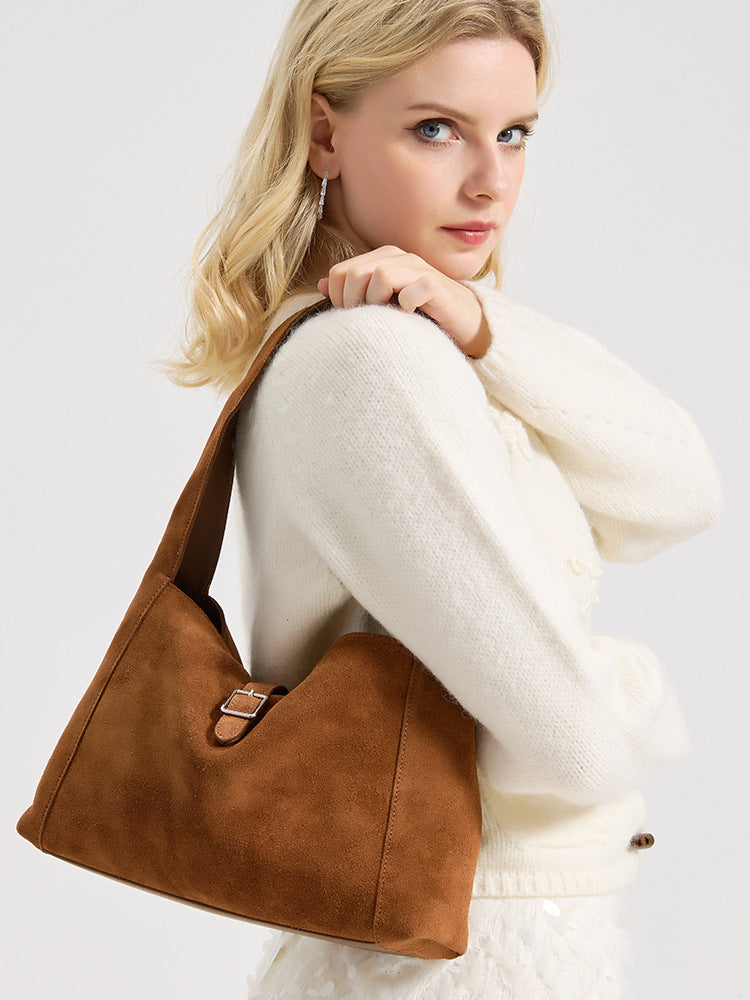 Women's Matte Leather Retro Minority Large Capacity Underarm Women's Shoulder Bag