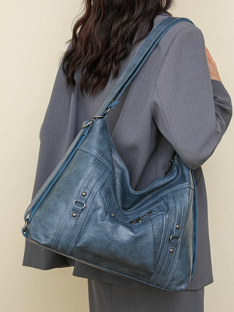 Women's Large Capacity Retro Soft Leather Fashion Shoulder Bags