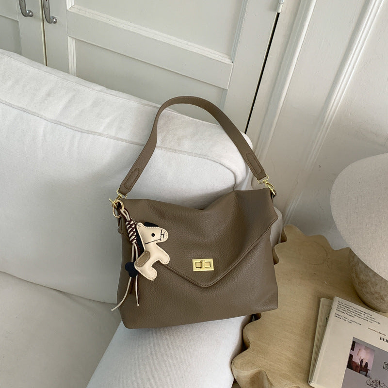 Women's Spring Korean Style Lazy Retro Soft Leather Underarm Bag