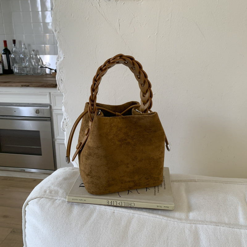 Attractive Women's Retro Brown Exquisite Portable Bucket Bag