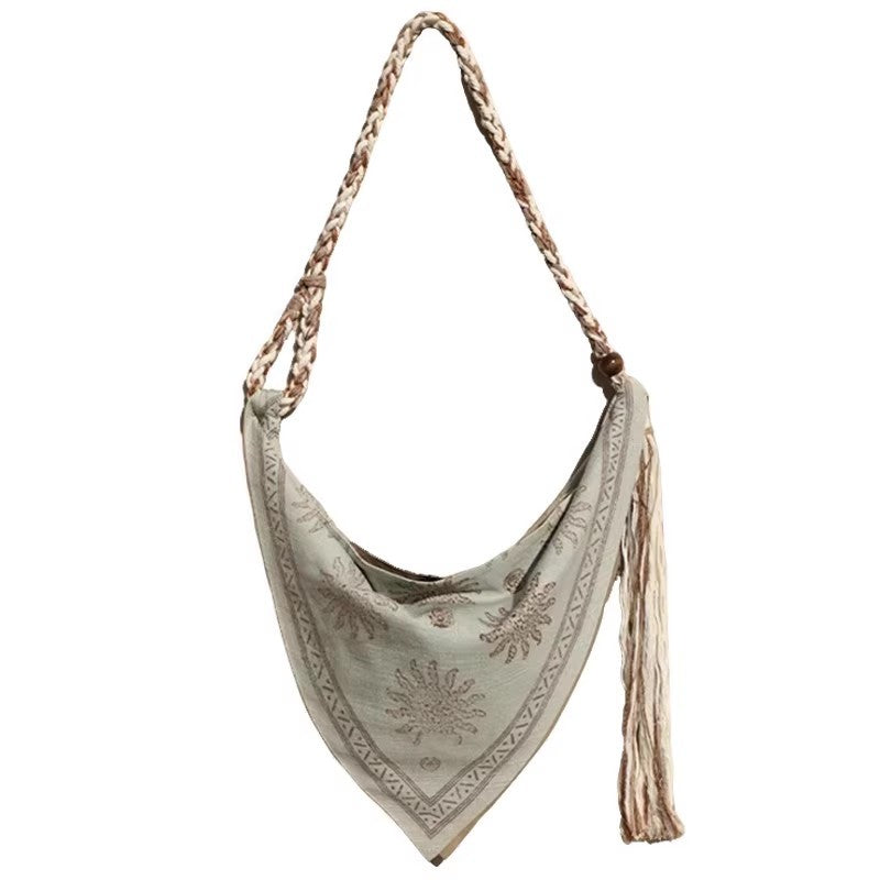 Women's Bohemian Style Tassel Linen Rope Woven Women's Messenger Bag