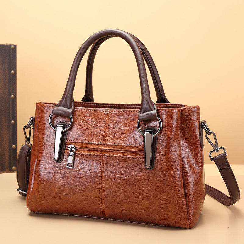 Women's Retro Contrast Color Personality Large Capacity Women's Handbag