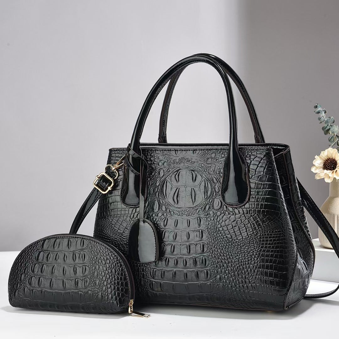 Women's Fashionable Large Capacity Crocodile Pattern Women's Handbag