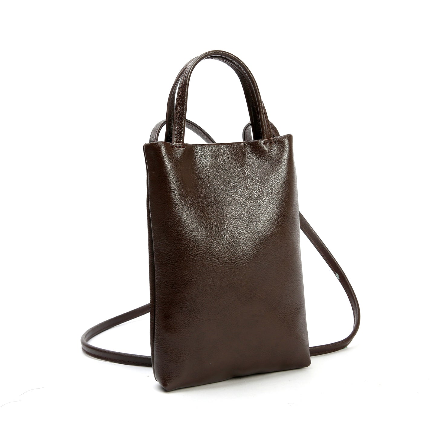 Women's Vegetable Tanned Leather Cow Long Simple Mobile Soft Retro Women's Messenger Bag