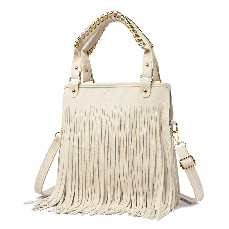 Women's Fashion Trendy Grace Big Ding Tassel Large Capacity Handbags