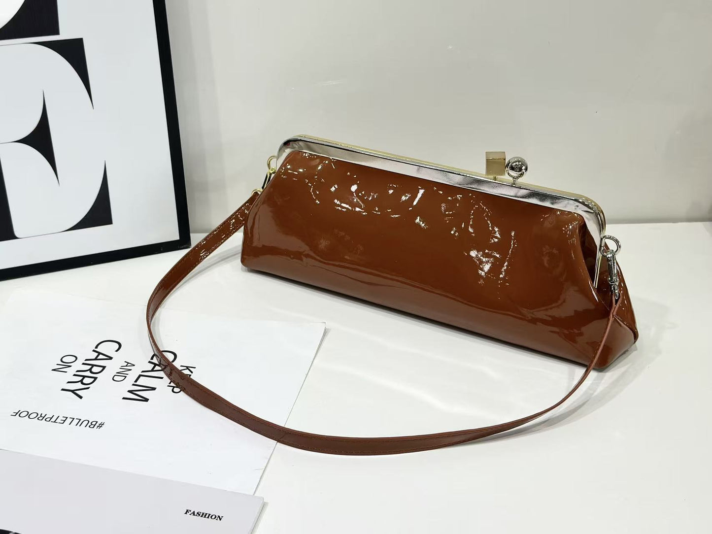 Women's Mirror Baguette Clutch Dress Garment Dinner Women's Shoulder Bag