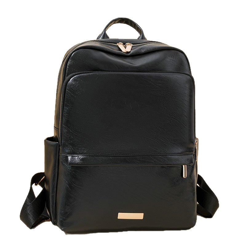 Trendy Classic Commuter Soft Leather Simple Leisure Backpack