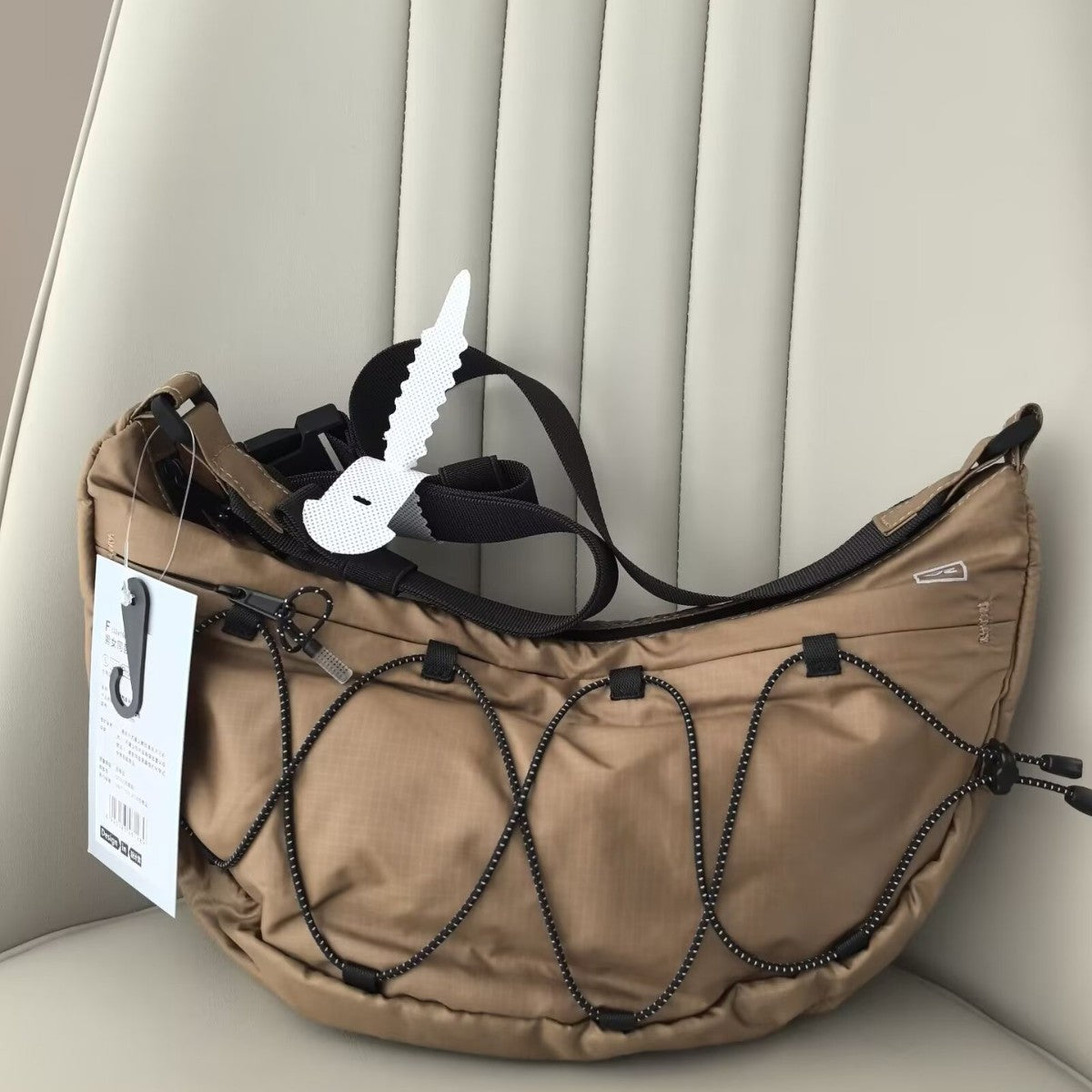 Women's & Men's Bright Riding Portable Leisure Crescent Dumpling Bucket Bag