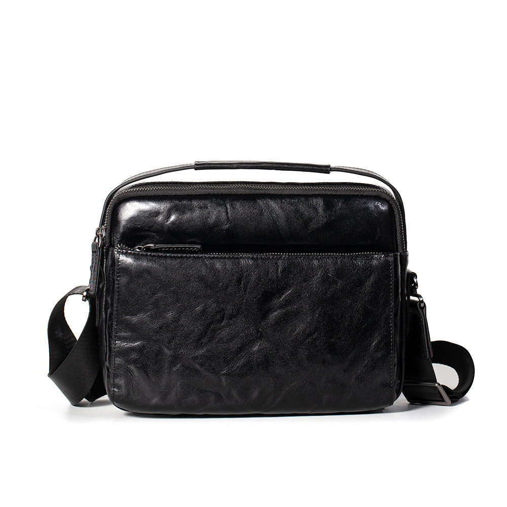 Men's Leather Clutch First Layer Cowhide Large Capacity Business Leisure Men's Messenger Bag