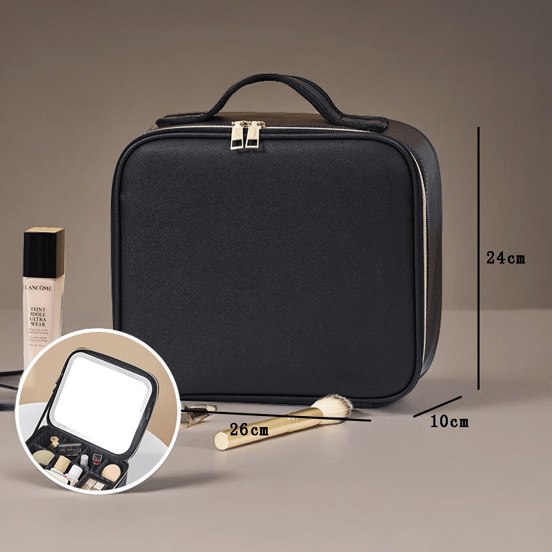 High-grade Large Capacity With Light Mirror Cosmetic Case