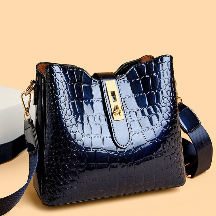 Women's Patent Leather Stone Pattern Elegant Unique Women's Messenger Bag