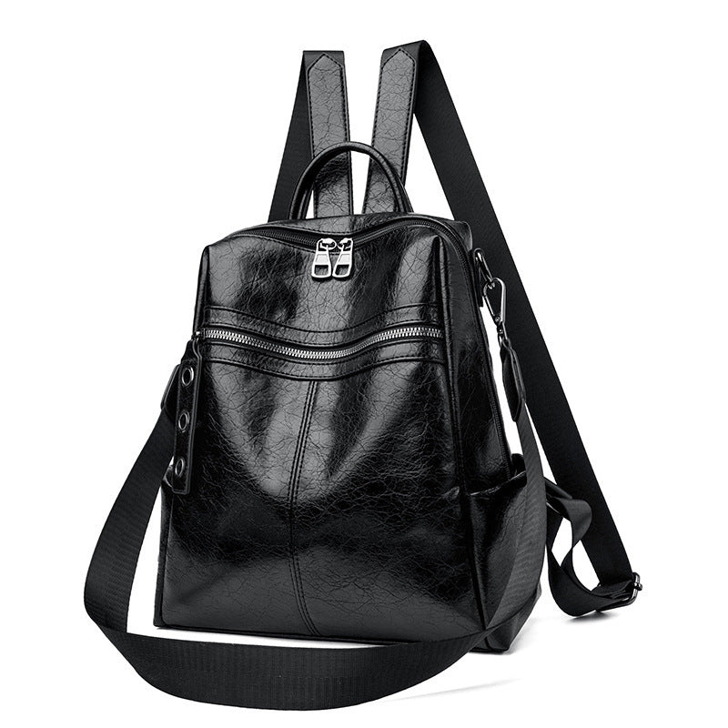 Women's Retro Soft Leather Trendy Large Capacity Commuter Women's Backpack