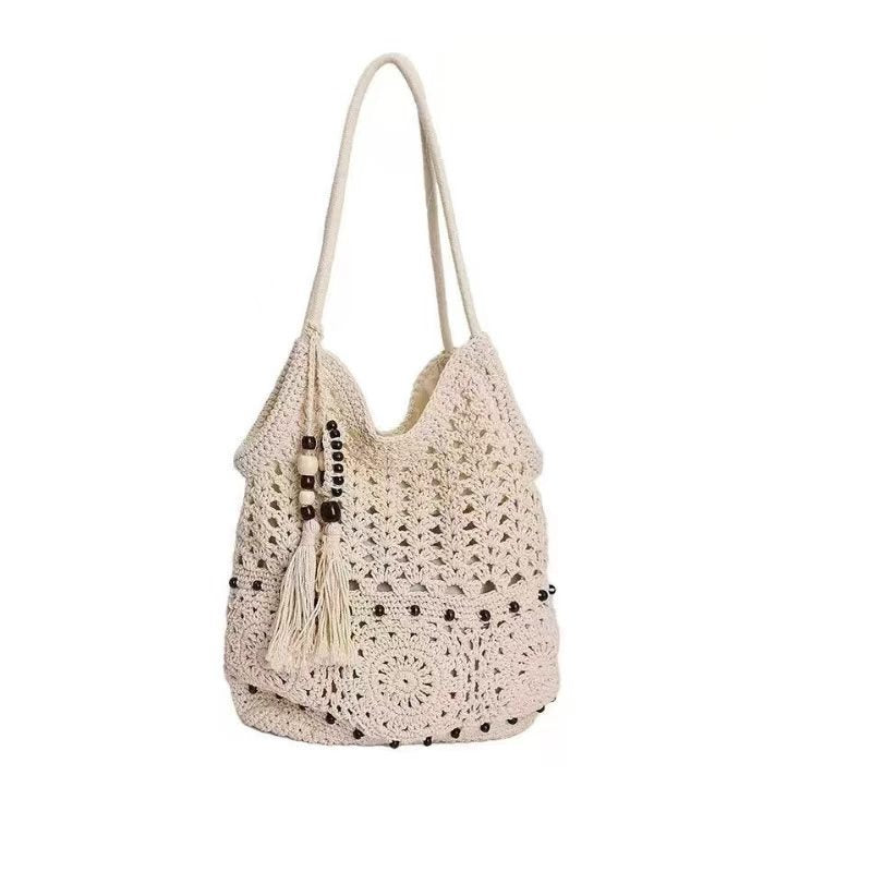 Woven Single Seaside Vacation Beach Large Capacity Handmade Women's Shoulder Bag
