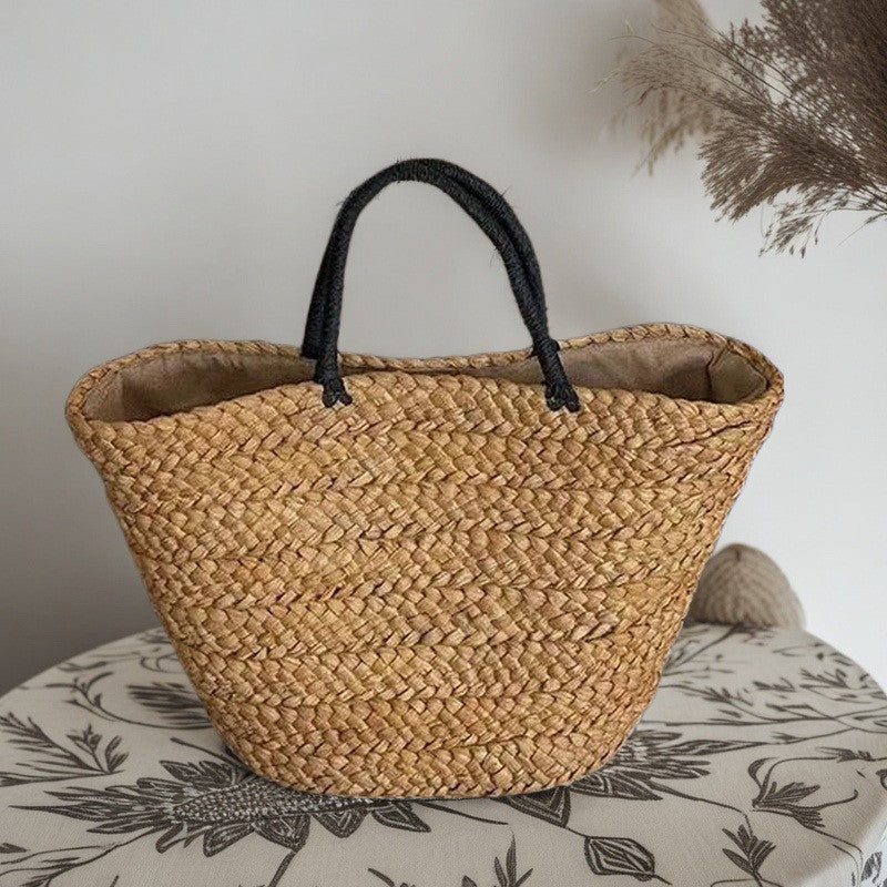 Women's Artistic Solid Color Straw Vacation Beach Large Women's Shoulder Bag