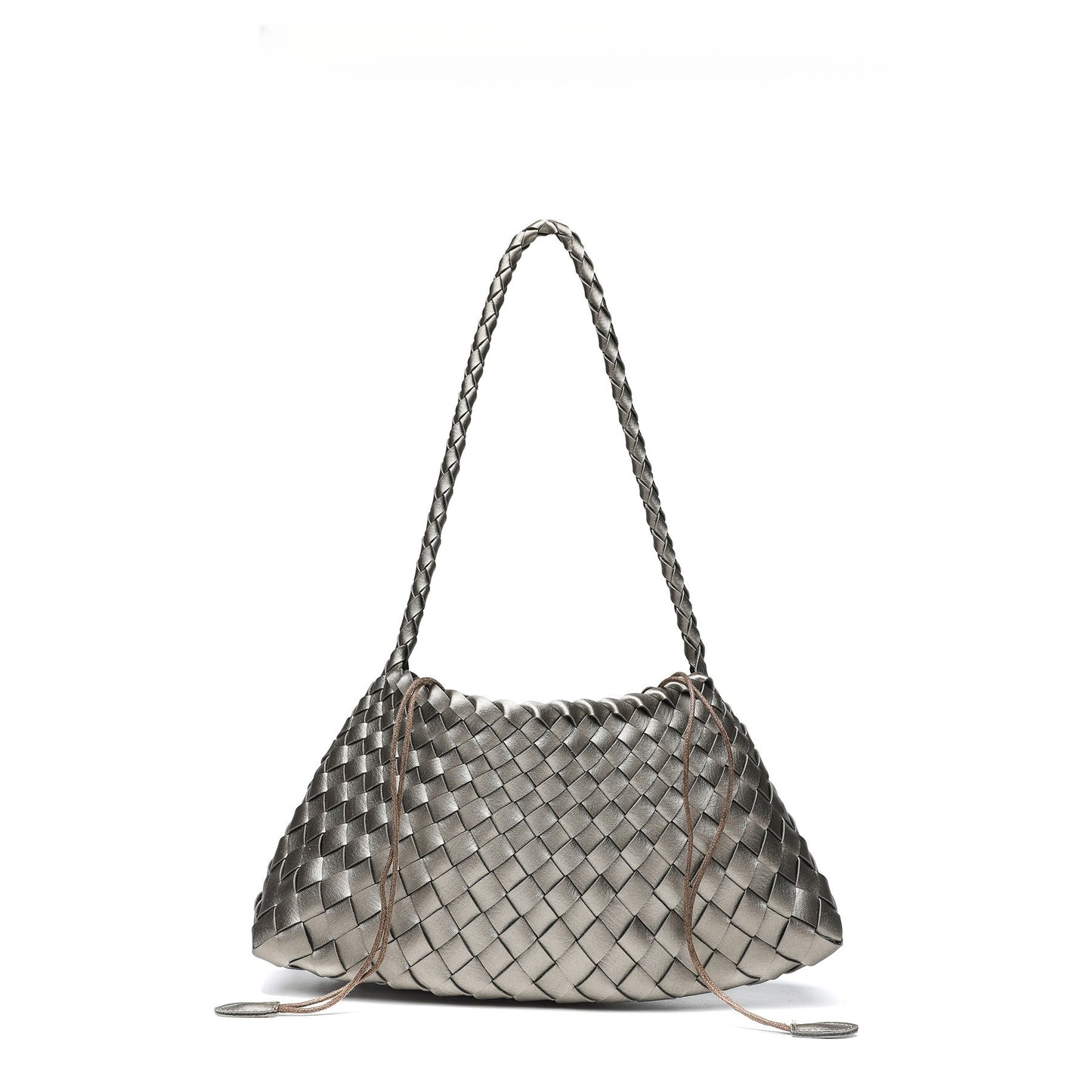 Women's Sense Authentic Leather Weave Underarm Versatile Vegetable Basket Women's Shoulder Bag