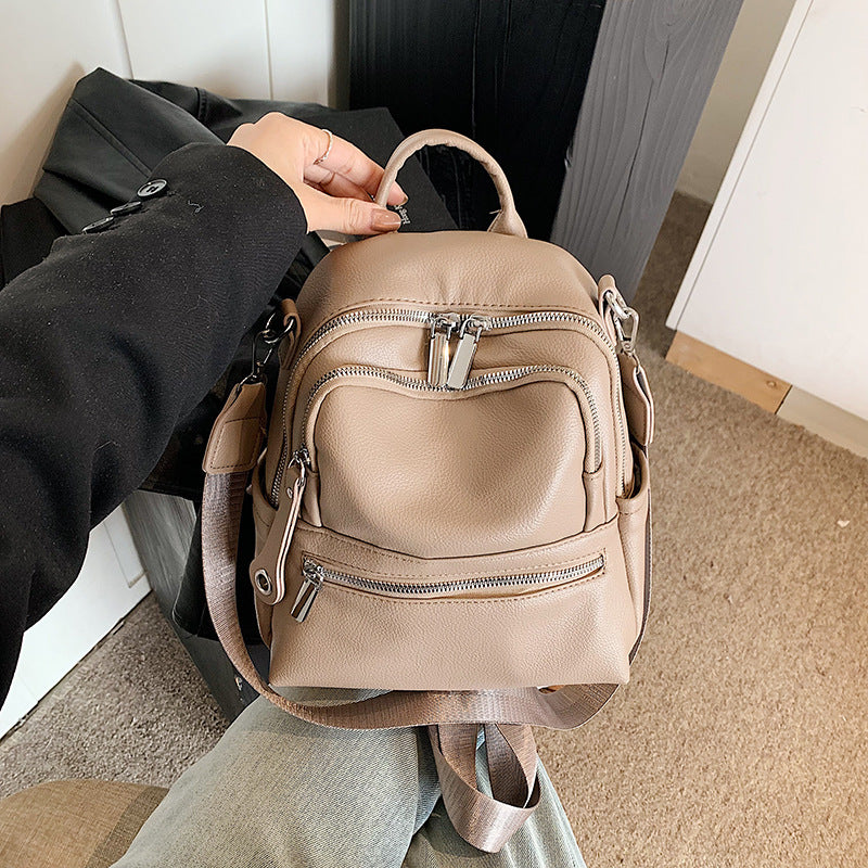 Fashion Feeling Large Capacity Soft Solid Women's Backpack