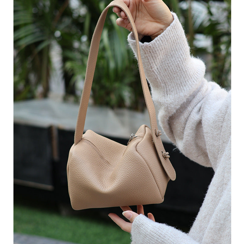 Women's Pillow High-grade First Layer Cowhide Underarm Women's Shoulder Bag