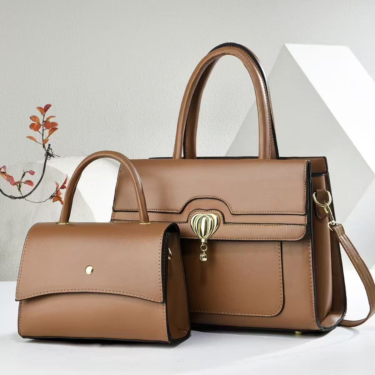 Elegant Retro Two-piece Set Large Capacity Underarm Bag