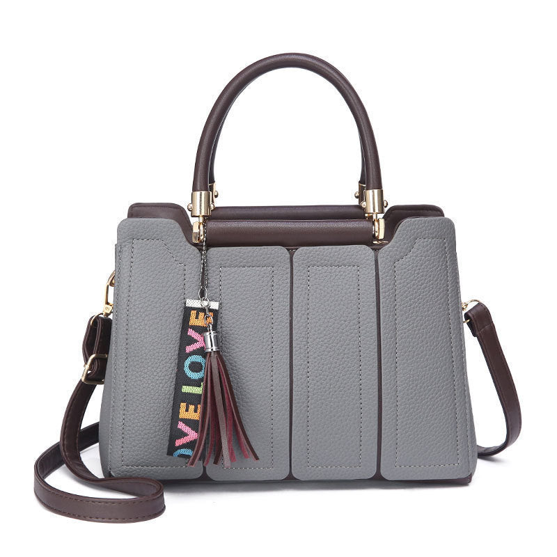 Women's Single Large Capacity Simple Fashion Solid Color Stitching Women's Shoulder Bag