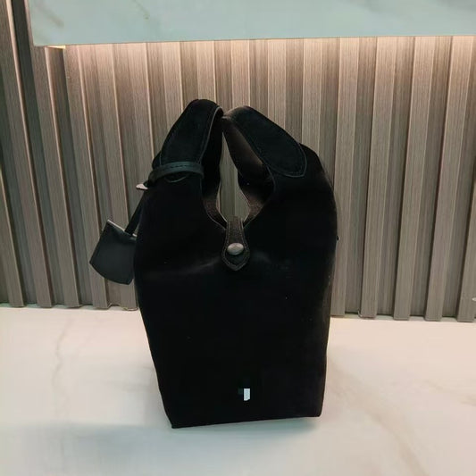 Pony Vegetable Basket Suede Hand Carrying Bucket Bag