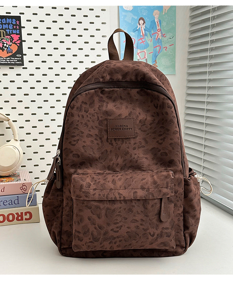 Good-looking Leopard Print Sweet Junior Campus Leisure Backpack