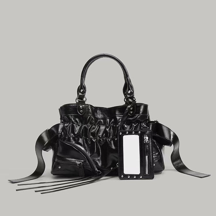 Rivet Motorcycle Retro Oil Wax Skin Hot Style Bags