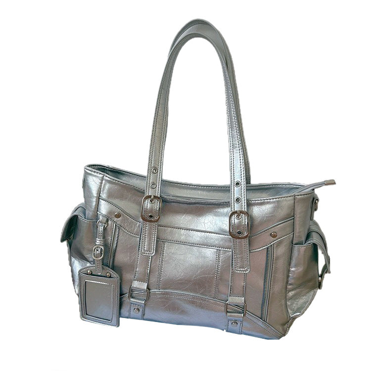 Large Capacity Totes Personality Versatile Motorcycle Simple Women's Shoulder Bag