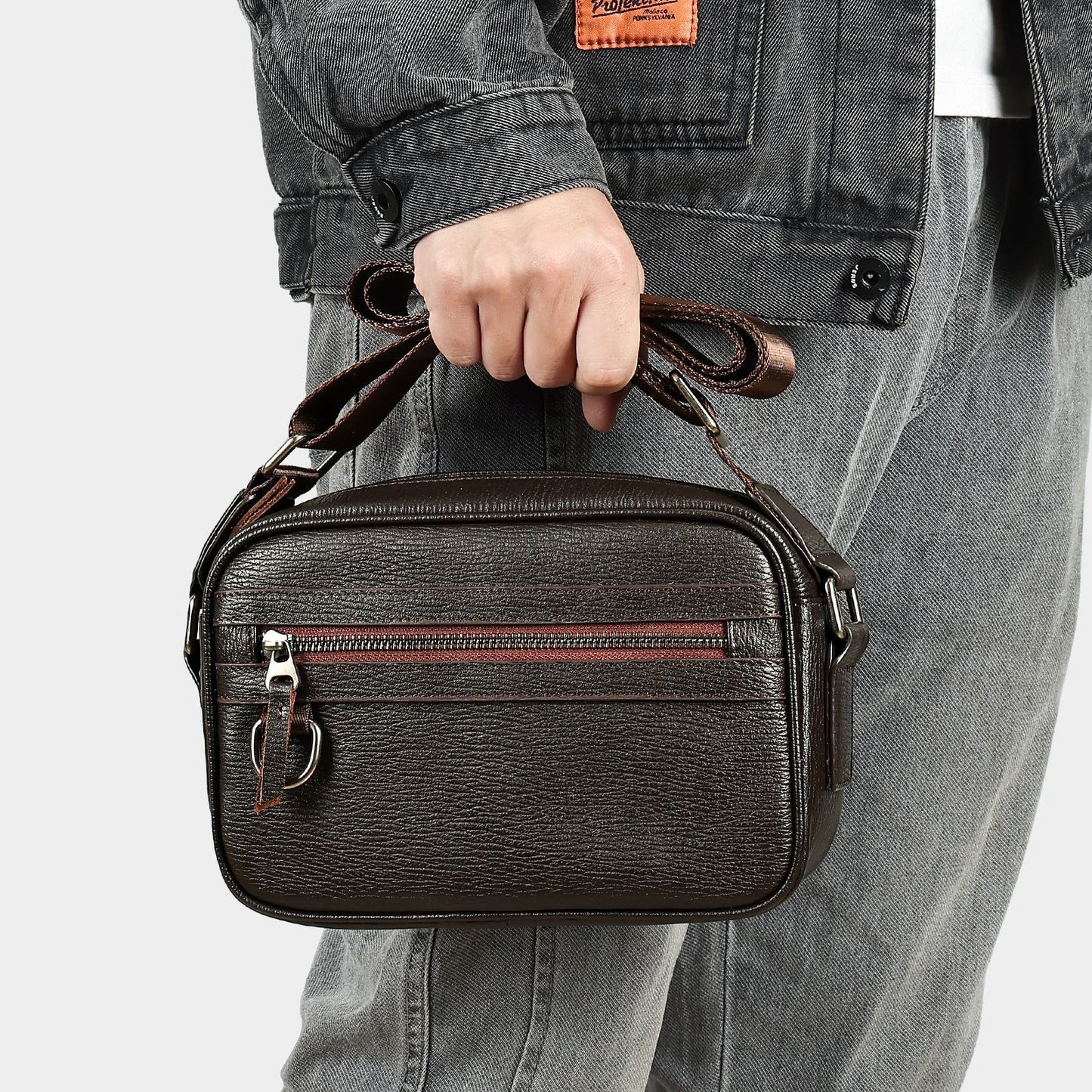 Men's Genuine Leather Light Luxury Cattlehide Fashion Bags