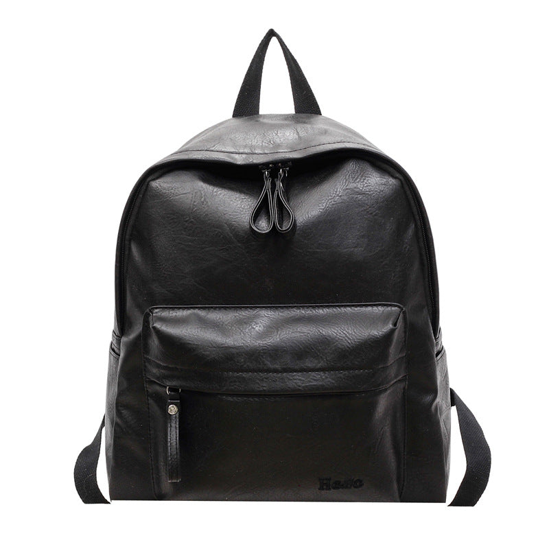 Women's Vintage Fashion Simple Leather Female College Large Capacity Versatile Backpacks