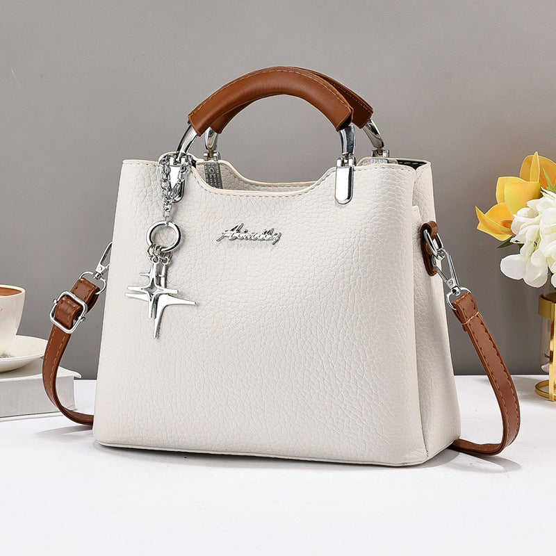 Women's Textured Simple Versatile Soft Leather Large Capacity Women's Handbag