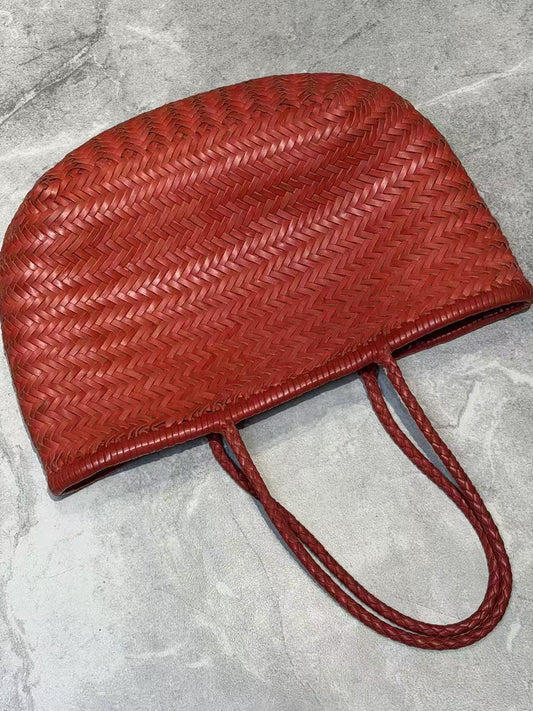 Genuine Leather French Food Basket Layer Large Bags