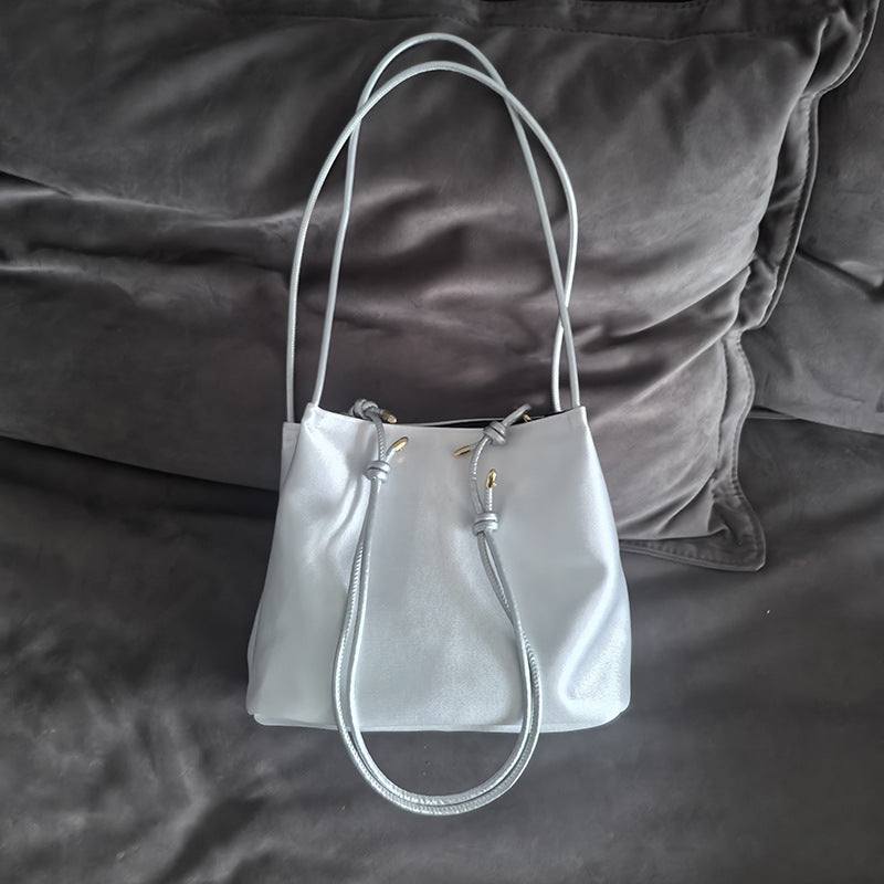 Women's Satin Clutch National Style Literary Blank Floating Bucket Bag