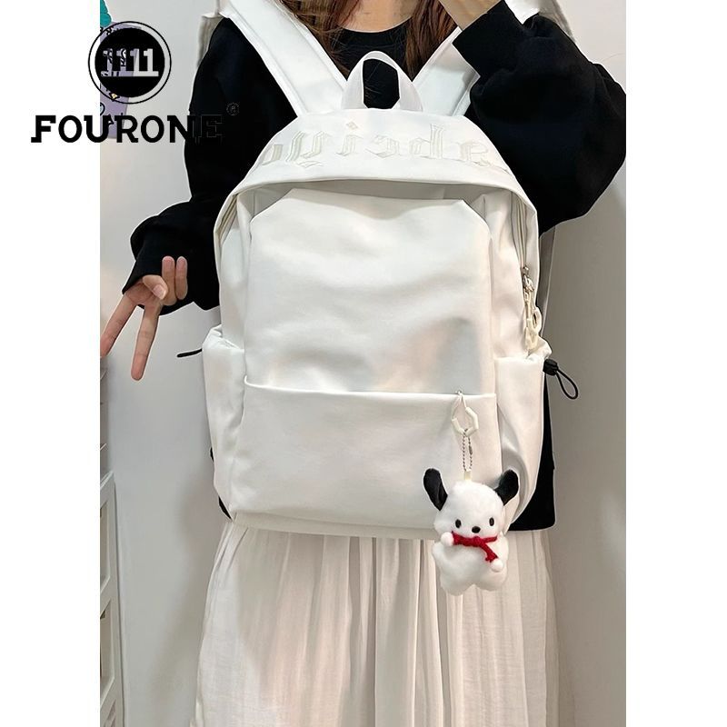 Women's & Men's College Simple Solid Color Large Capacity Backpacks