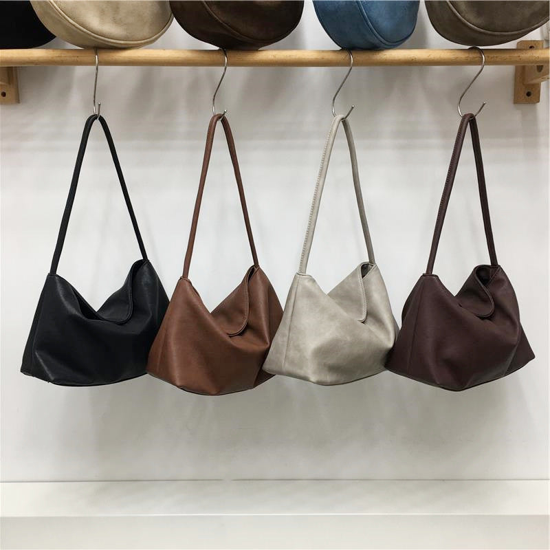 Vegetable Tanned Soft Leather Underarm Simple Daily Leisure Backpack
