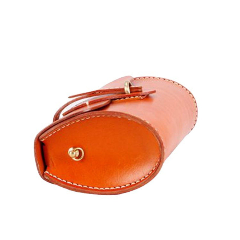 Women's Artificial Sewing Round First Layer Cowhide Bags