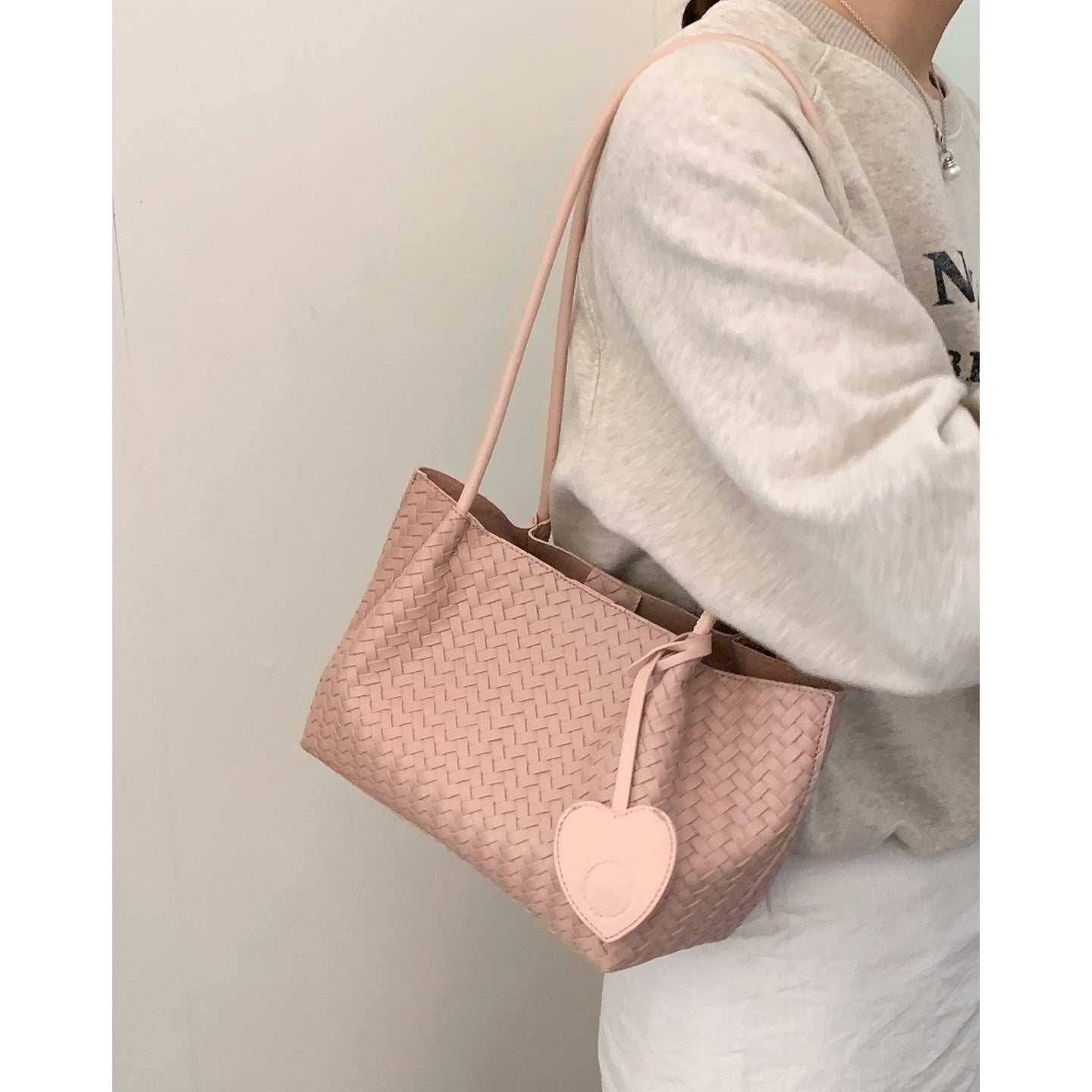 Women's Korean Style High-grade Large Capacity Underarm Woven Portable Tote Bag